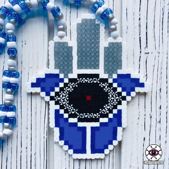 Evil Eye Perler Necklace - Picture 1 of 5